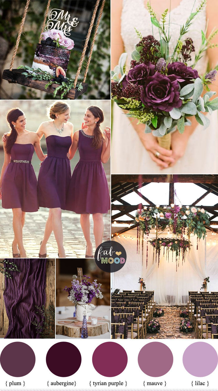 Plum Wedding Color For Rustic Wedding , plum mauve , purple ,lilac wedding #weddingcolor #weddingpalette