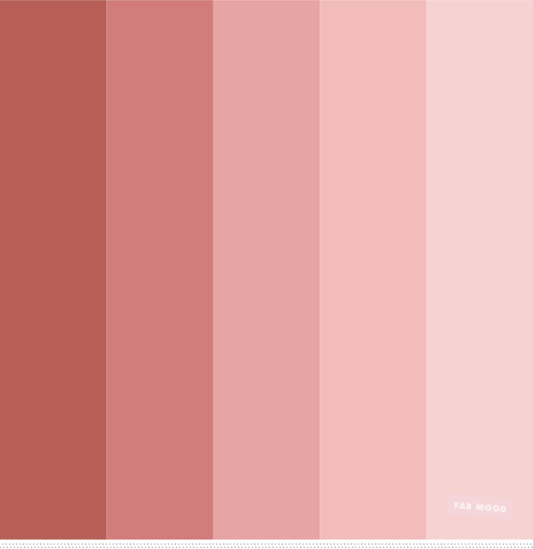 Neutral + pink and shades of redwood color palette