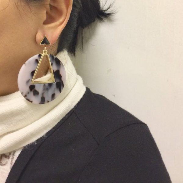 Black and white tortoise shell geometric earrings , statement earrings, acrylic earring,earrings ,earring,tortoise shell earring,geometric earrings,retro earrings