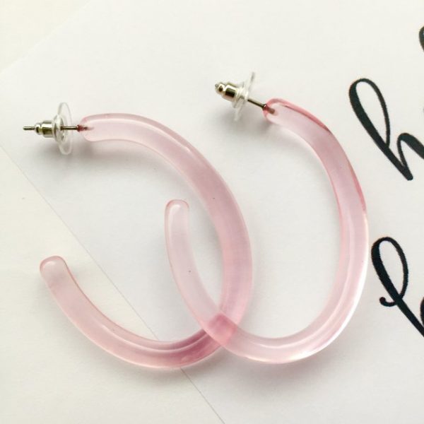 Baby pink hoop earrings, pink hoop earrings,light pink hoop earring,pink earring,pink earrings,pink hoop earrings,pink oval hoop earrings