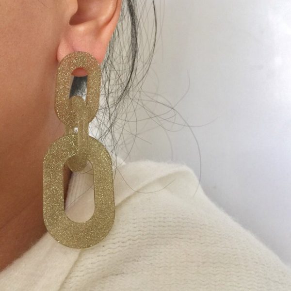 shimmering gold chain earrings,chain drop earrings, gold chain link earrings,long chain earrings