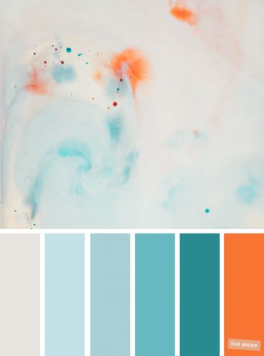Light blue teal and orange colour palette #color #colorpalette