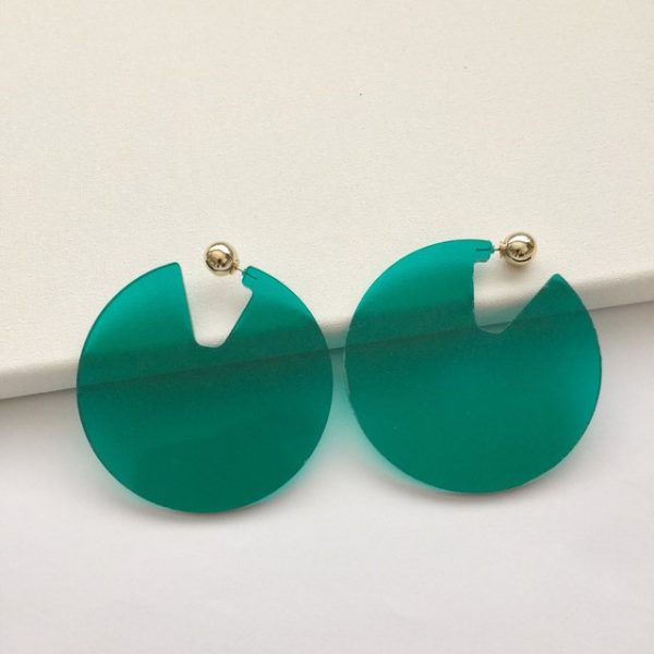 Beautiful transparent green circle earrings. If you’re looking for big and bold