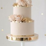 blush wedding cake , Three tier wedding cake