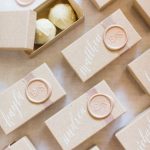 wax seal on wedding favor & place cards