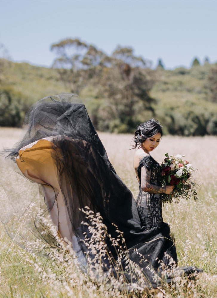 A Black Lace Wedding Dress For A Gothic Style Wedding