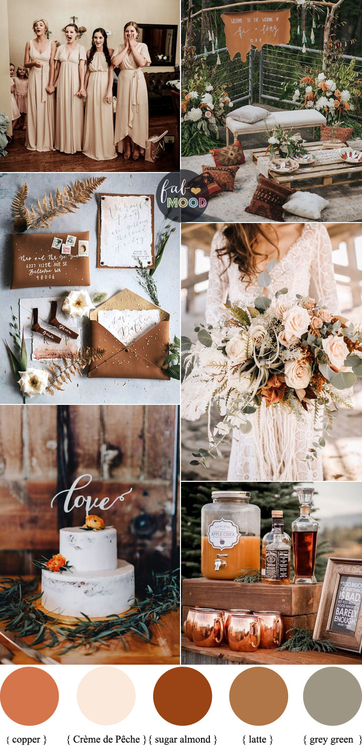 Earth Tones Wedding Color Palette With Copper Accents For Autumn Wedding #wedding #color #fall #autumn