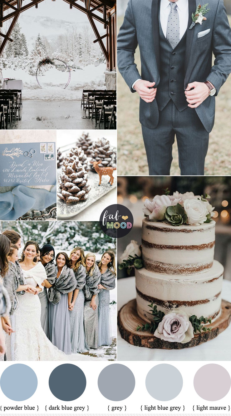 Grey And Blue Wedding Theme For Winter Wedding - light blue and grey wedding color combinations #color ,color palette ,winter color ideas #winter