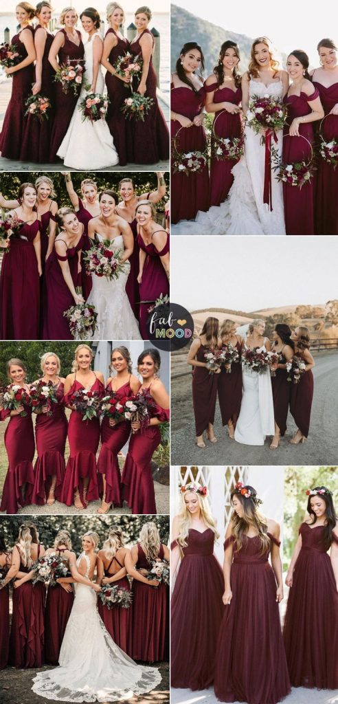 Rosewood + Deep Red + Burgundy and grey with a touch of gold