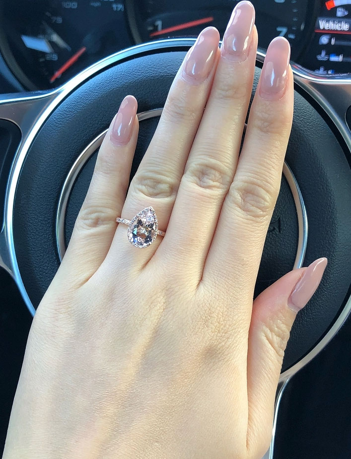 Pear cut halo engagement ring - 11 These stunning engagement rings that make occasion more meaningful #engagement #solitaire