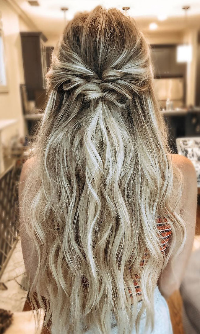 33 Amazing half up half down hairstyles for any occasion #hairstyle #halfup #braids #weddinghair #promhair Boho hairstyles