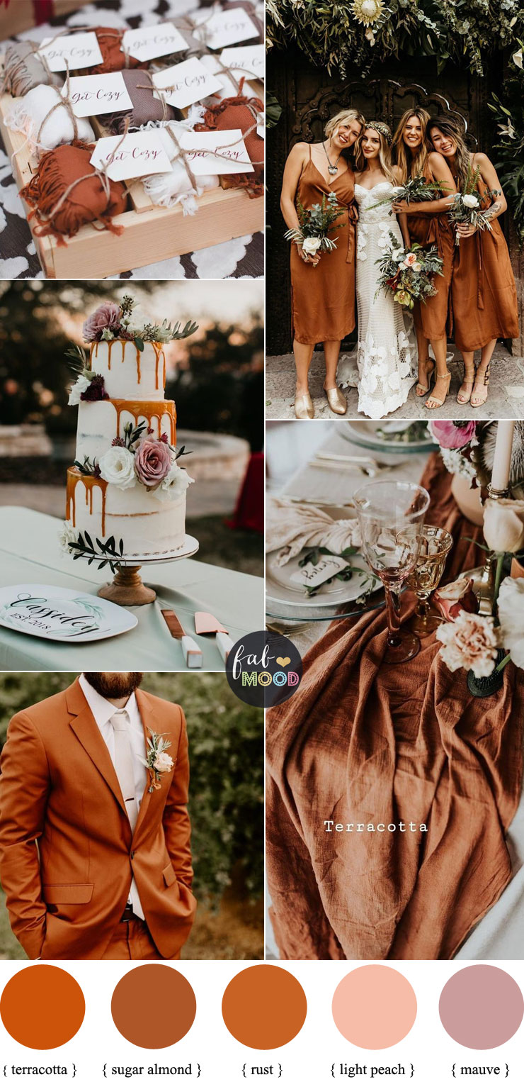 Terracotta + Rust + Sugar Almond { Pantone Autumn 2019 } with Mauve Accents