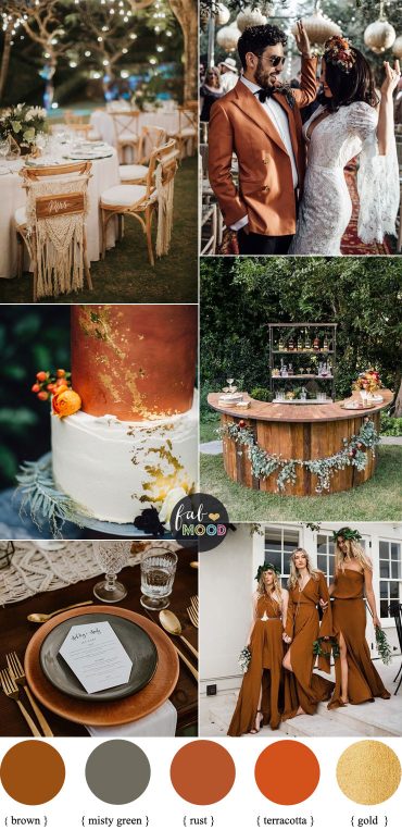 Rust Terracotta and Misty Green For Boho Fall Wedding - autumn wedding colour #wedding #color #weddingcolor