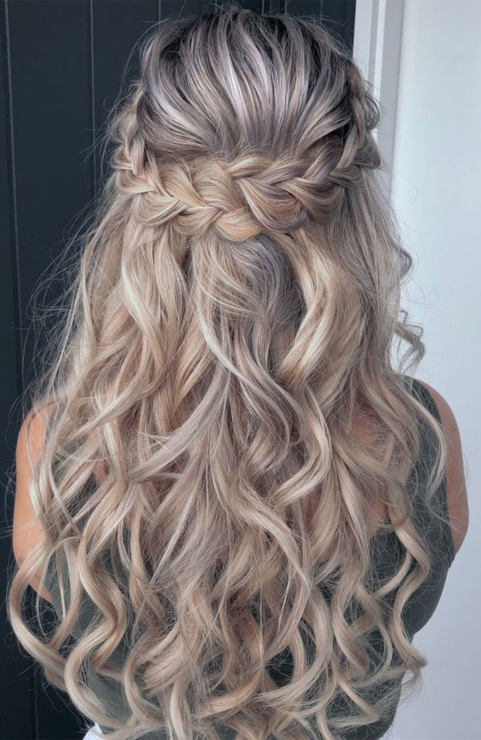 Best half up half down hairstyles for everyday to special occasion 1 - Fab  Mood | Wedding Colours, Wedding Themes, Wedding colour palettes