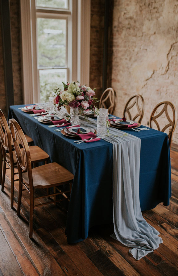 Beautiful jewel toned wedding table decoration