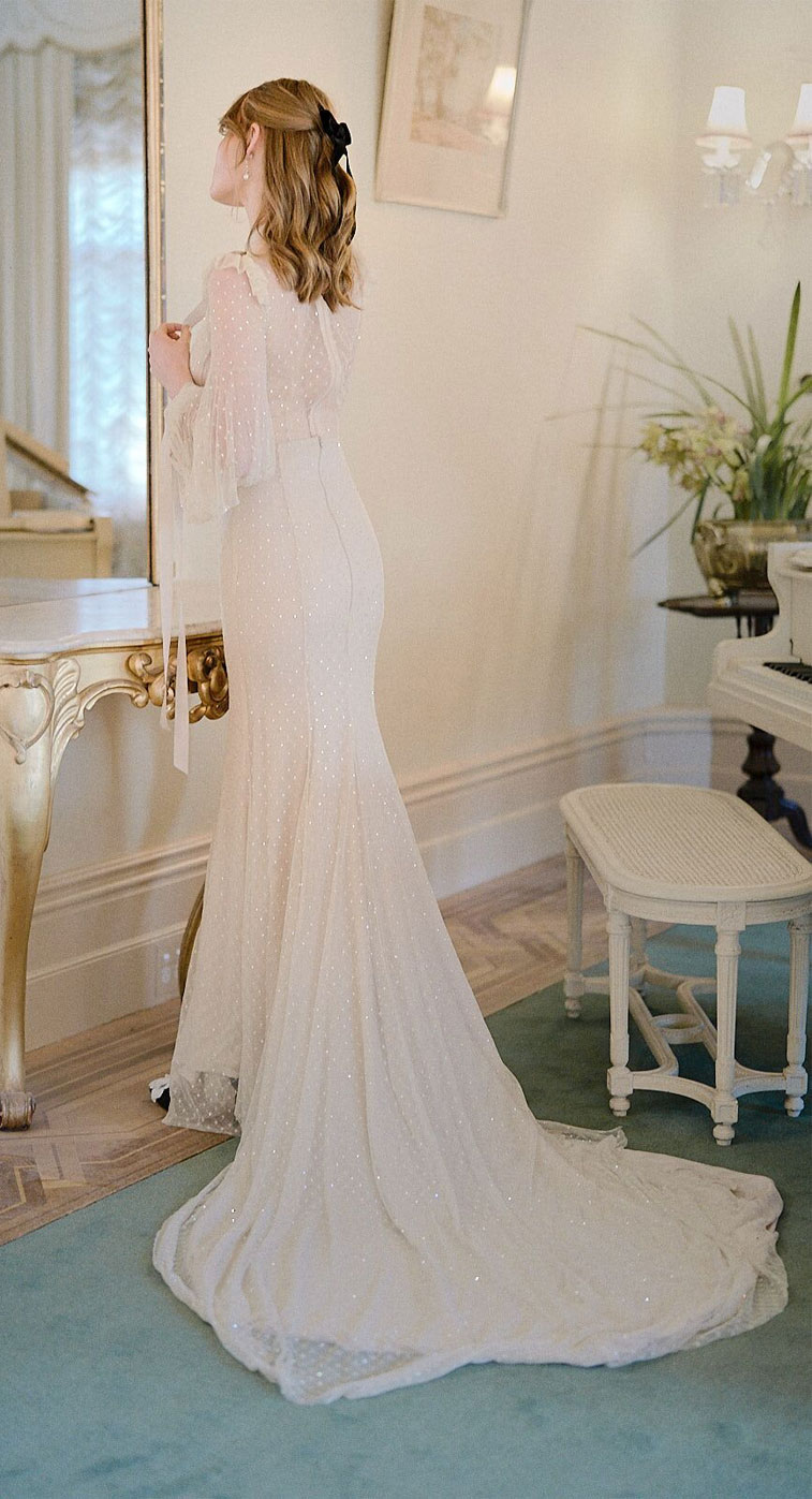 Long sleeve wedding dress - Victorian Dream Bridal Styled Shoot - bride and groom #wedding
