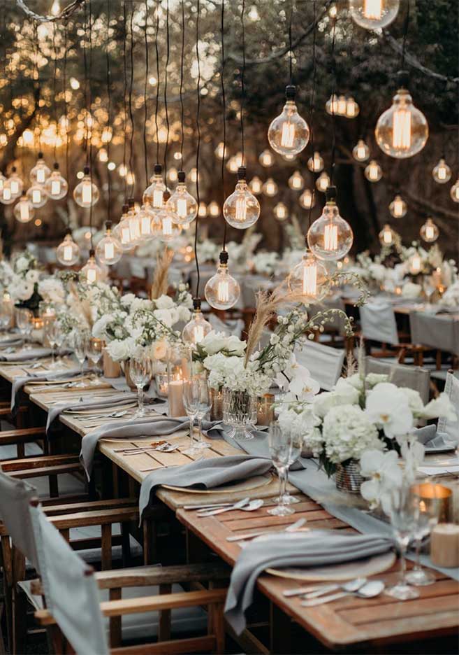 45 Ways To Dress Up Your Wedding Reception Tables - wedding table decorations, tablescape, wedding tablescapes, wedding tablescapes round tables, simple wedding tablescapes, fall wedding tablescapes, wedding table settings, wedding table decorations, wedding tablescapes long tables