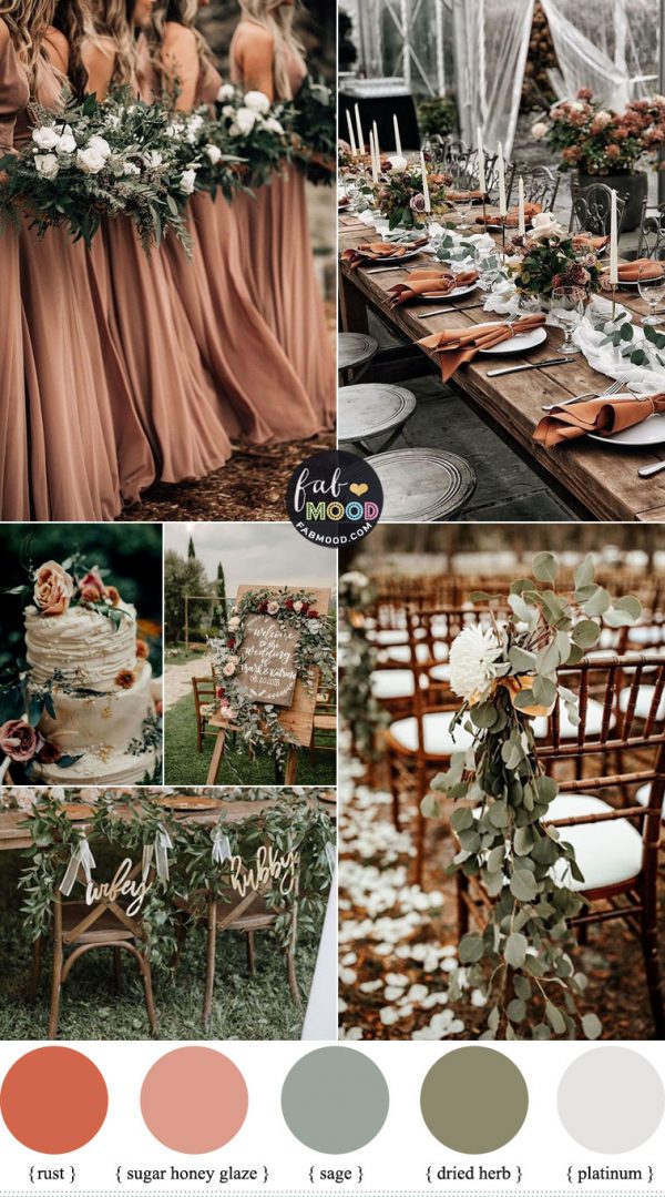Rust and Sage Wedding Colour Palette Rust wedding color