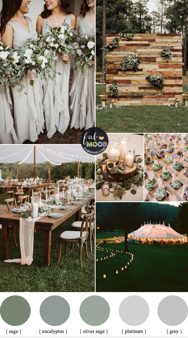green sage eucalyptus and grey wedding color combos, sage wedding , green wedding #sagewedding #greenwedding