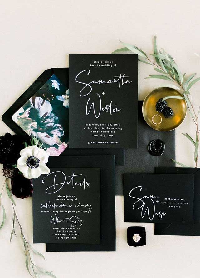 black wedding invitations , black wedding invites #blackwedding #weddinginvites