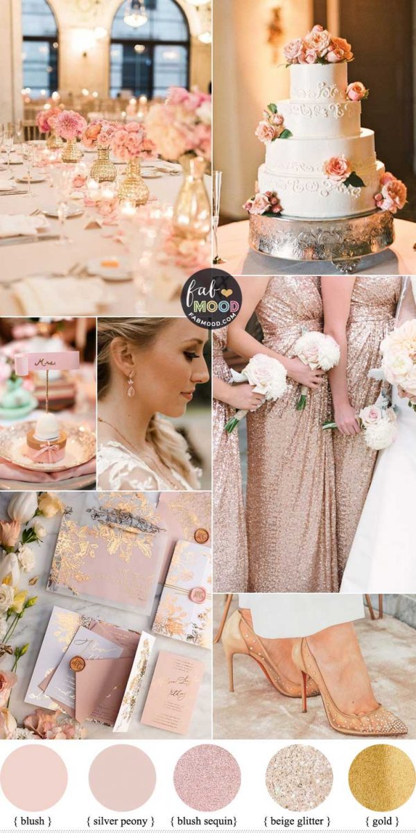 Blush Rose Gold Wedding Colour Palette For Elegant