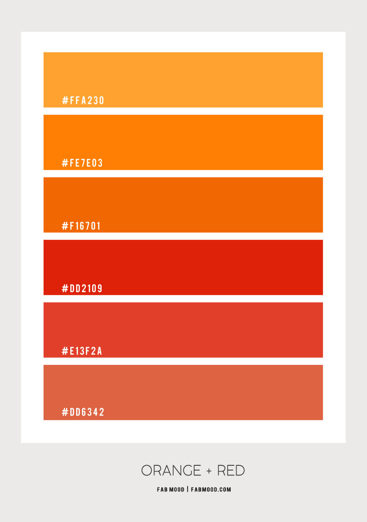 orange and red color palette, red and orange color scheme, orange and red color combo, red and orange color combination #color #colorscheme