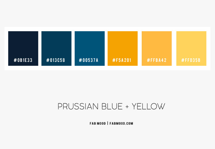 prussian blue and yellow color scheme, prussian color , prussian blue and mustard yellow color combination