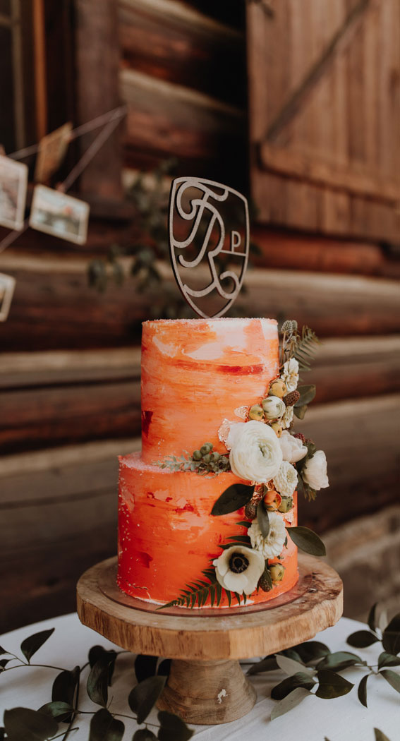 wedding cake, terracotta inspired wedding cake , terracotta table runner