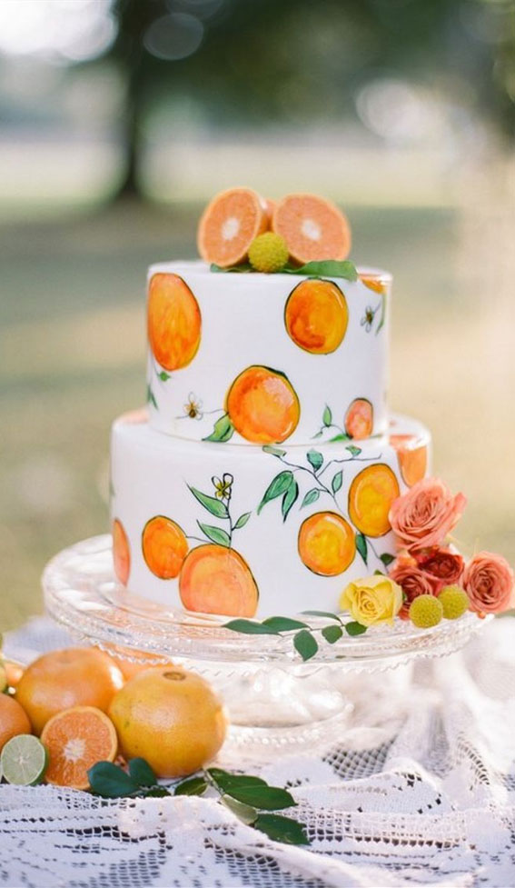 citrus wedding cake, wedding cake, summer wedding cake