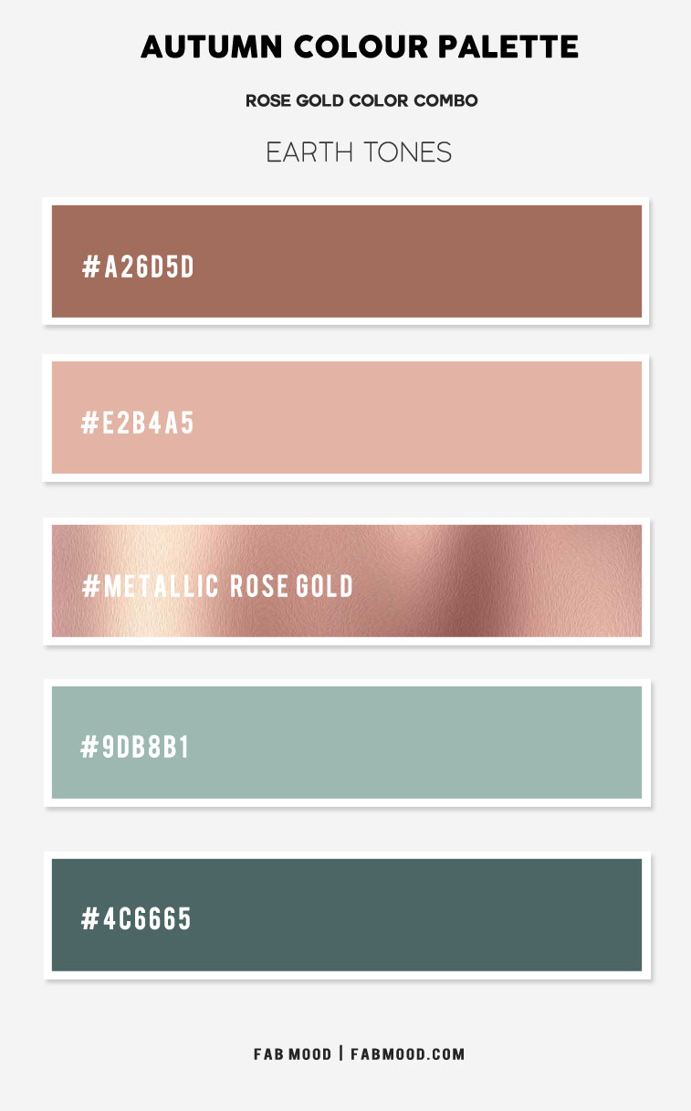 mint and rose gold, green and rose gold, metallic rose gold and green, rose gold color combo