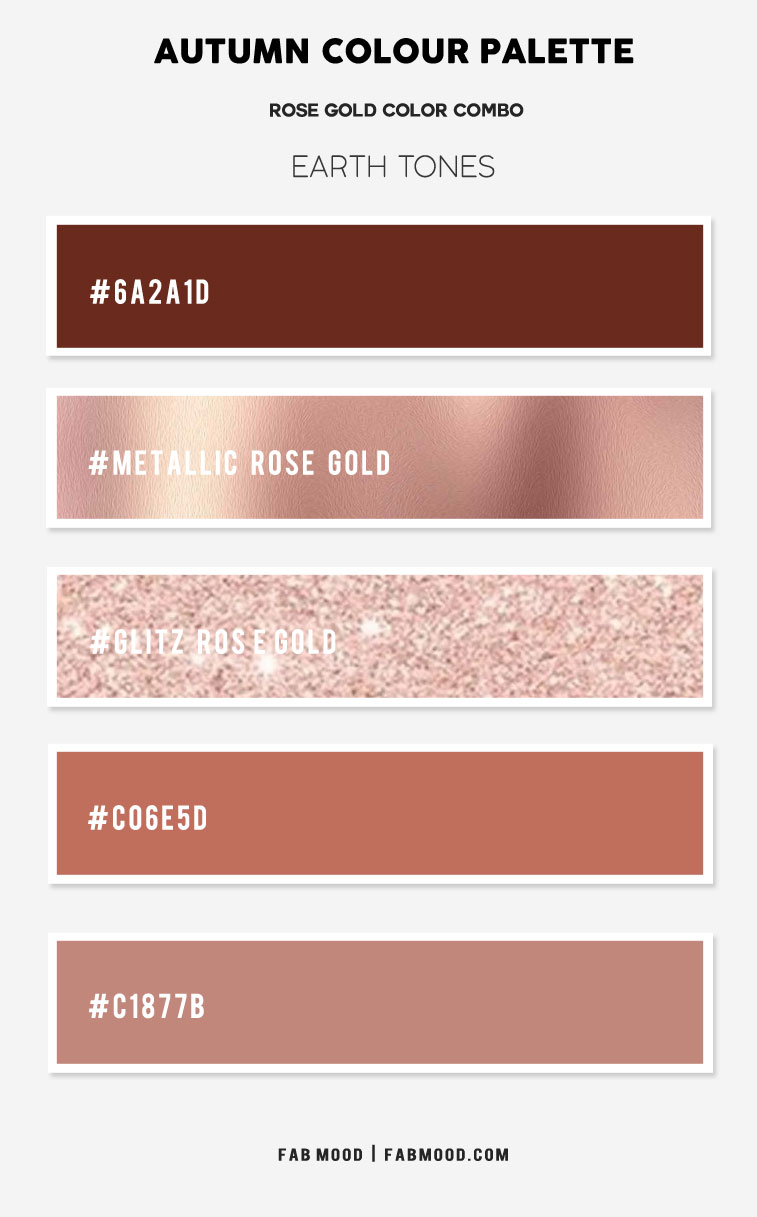 metallic rose gold color, rose gold color combination, rose gold color combo, color that compliment rose gold