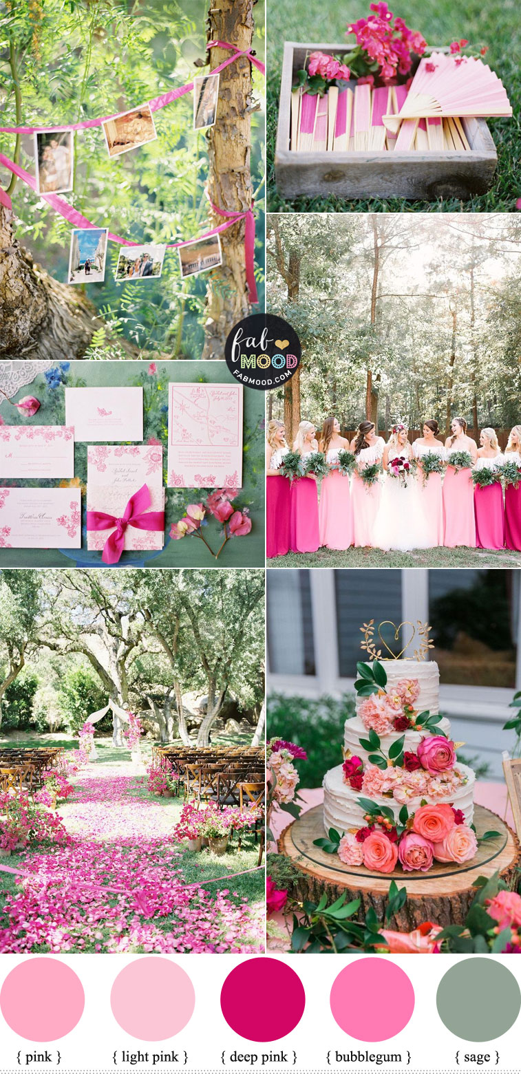 different shades of pink and sage wedding , pink wedding color palette, different shades of pink wedding , shades of pink wedding color schemes, shades of pink wedding colors