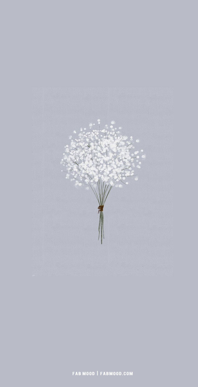 Pretty White Baby's Breath bouquet Wallpapers For Phone, flower wallpaer
