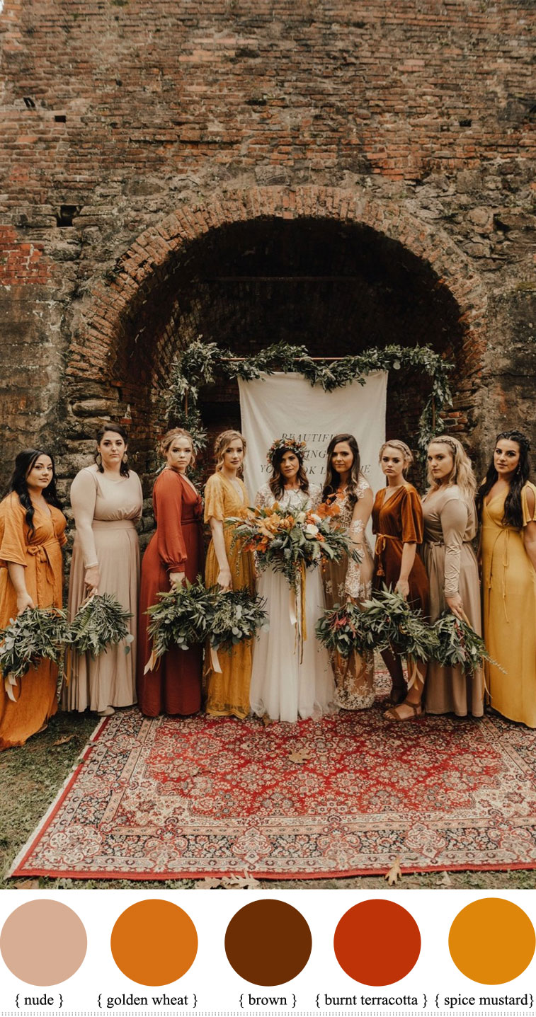 mix and match terracotta wedding, nude mustard and terracotta wedding ,autumn wedding, terracotta wedding