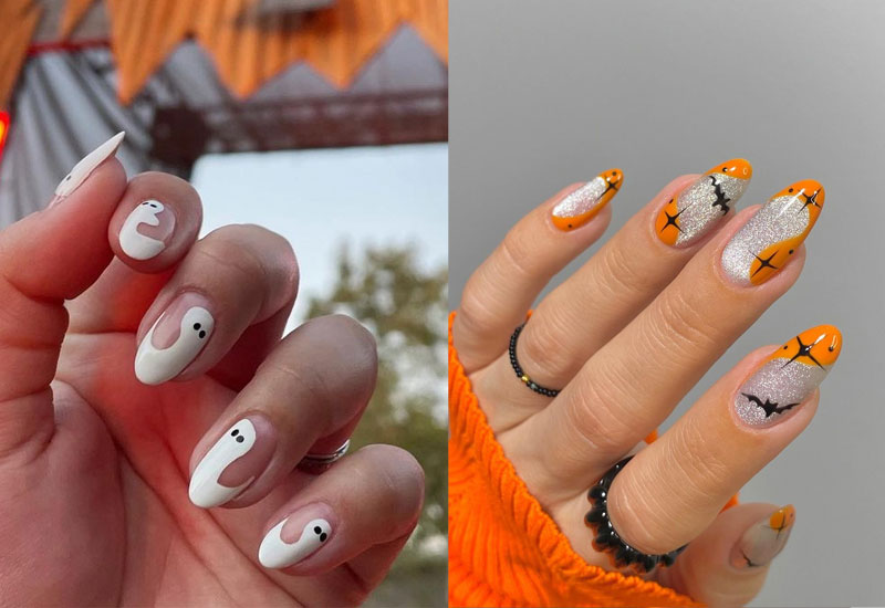 best halloween nails 2021, mix and match halloween nails, halloween nails, halloween nail art, halloween nail designs 2021, halloween nails acrylic, halloween nails pumpkin, halloween nails coffin