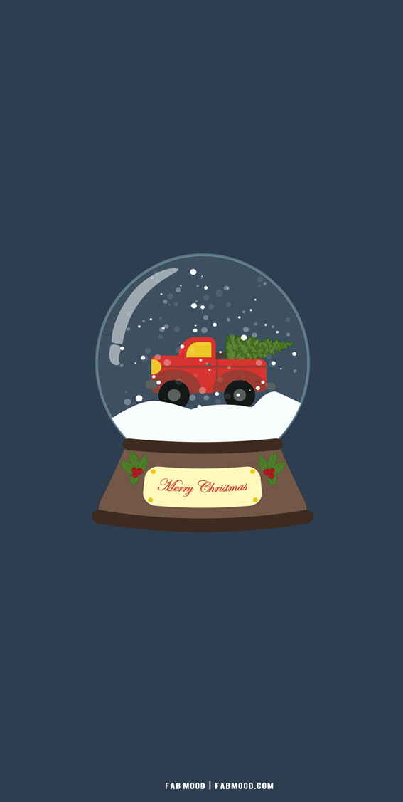 12 Aesthetic Christmas Wallpapers : Snow Globe Merry Christmas Wallpaper