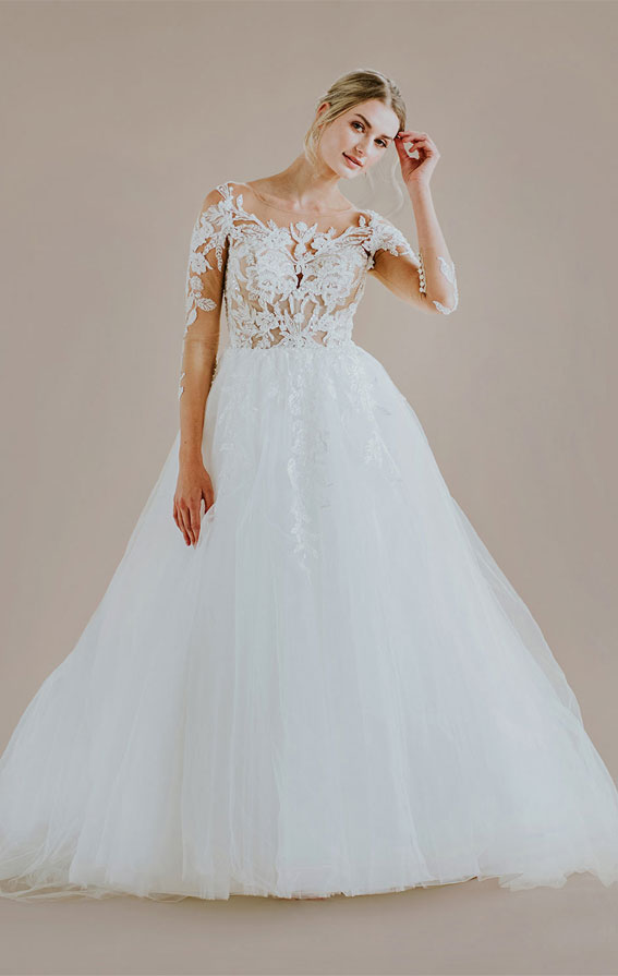 winter wedding dress, ivory wedding dress, off the shoulder winter wedding dress, lace wedding dresses 2021