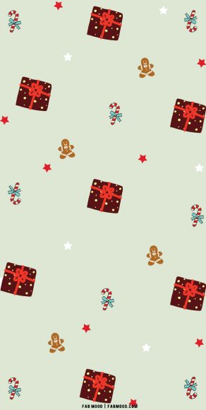 12 Aesthetic Christmas Wallpapers : Candy Cane, Present & Gingerbread ...