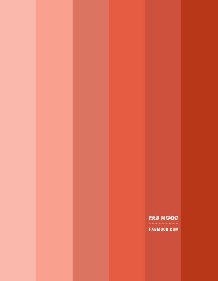 shades of orange peach, orange peach color palette