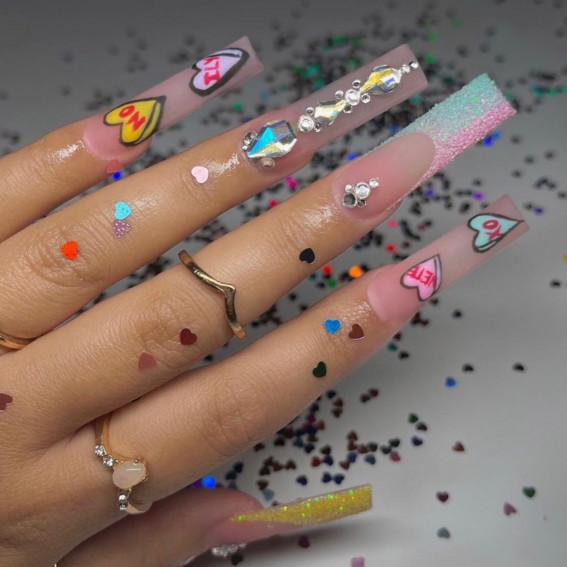 100 Best Valentine’s Day Nails : Candy Acrylic Nails