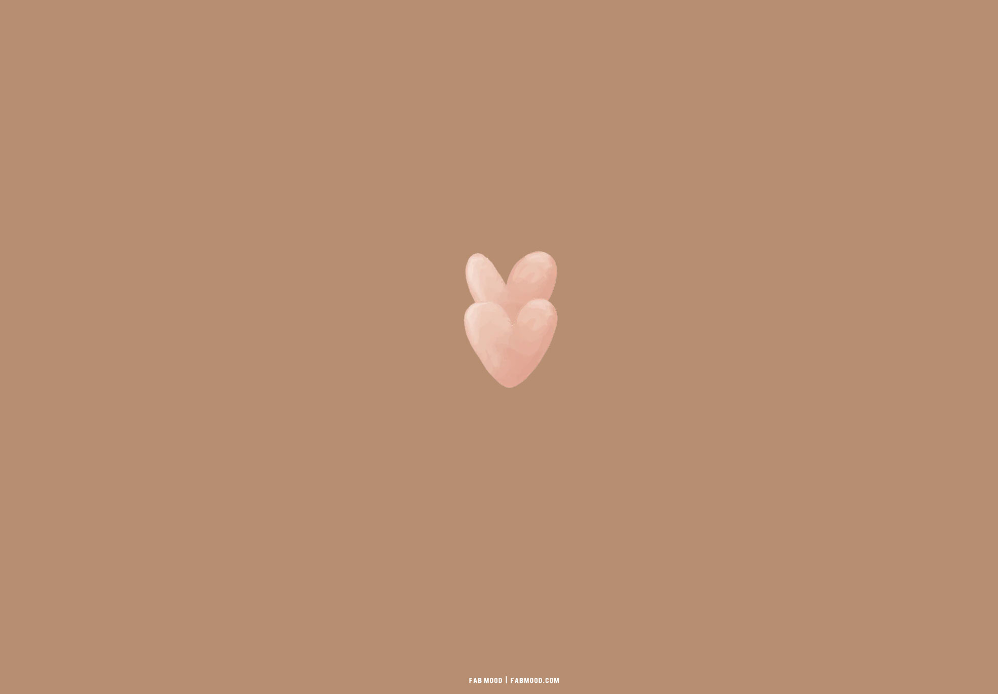 love heart brown wallpaper, watercolor love heart aesthetic brown wallpaper, simple brown wallpaper for laptop