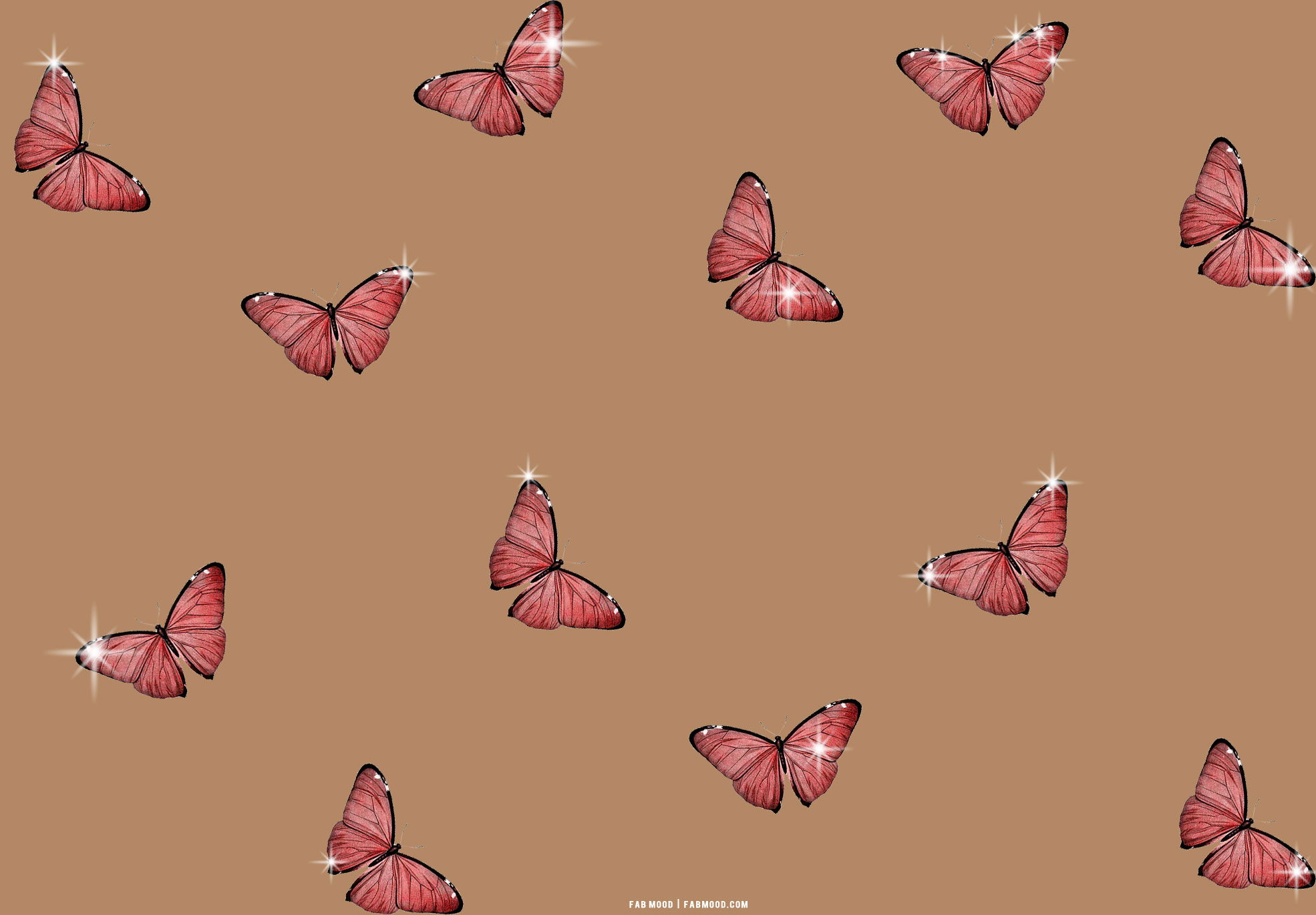 25 Brown Aesthetic Wallpaper for Laptop : Sparkle Butterfly Aesthetic Background