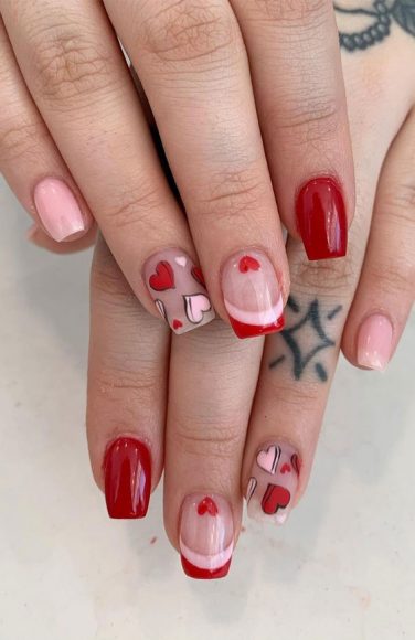 35 Cute Valentine’s Day Nails You'll Want To Wear : Mix and Match ...