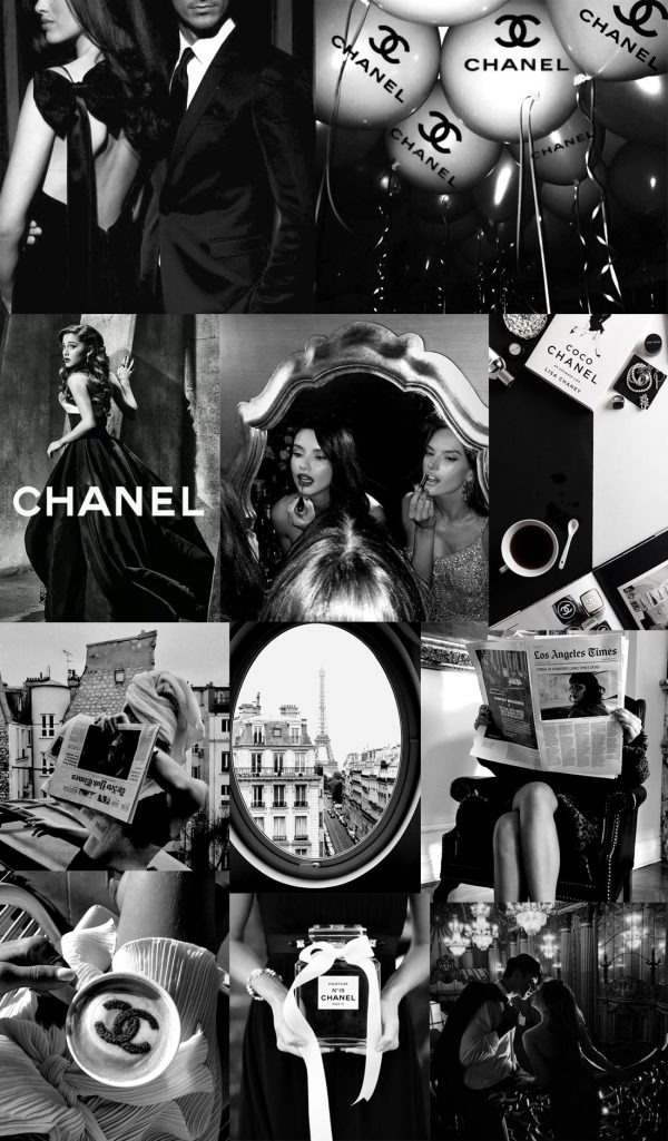14 Black Collage Wallpapers : Chanel Black & White Collage 1 - Fab Mood ...
