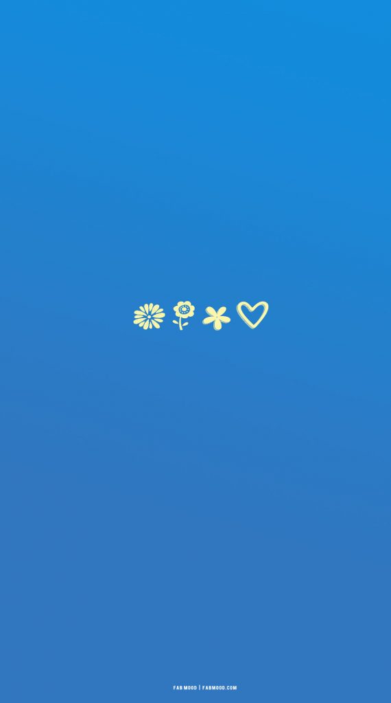 15 Azure Blue Wallpapers For Phone : Pastel Yellow Flower & Heart 1 ...