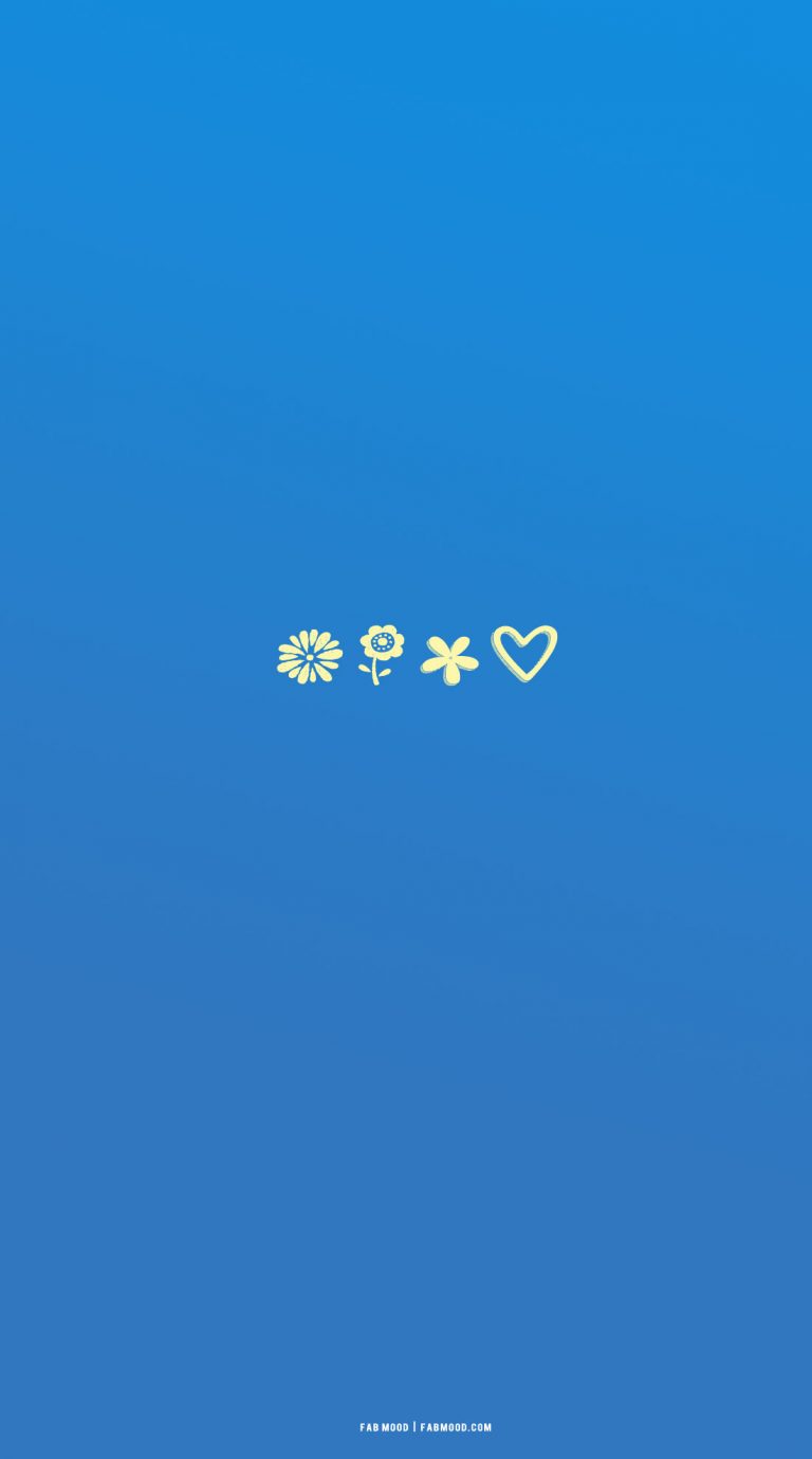 15 Azure Blue Wallpapers For Phone : Pastel Yellow Flower & Heart 1 ...