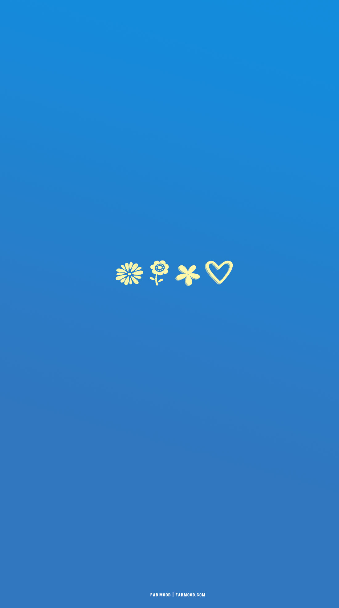 15 Azure Blue Wallpapers For Phone : Pastel Yellow Flower & Heart