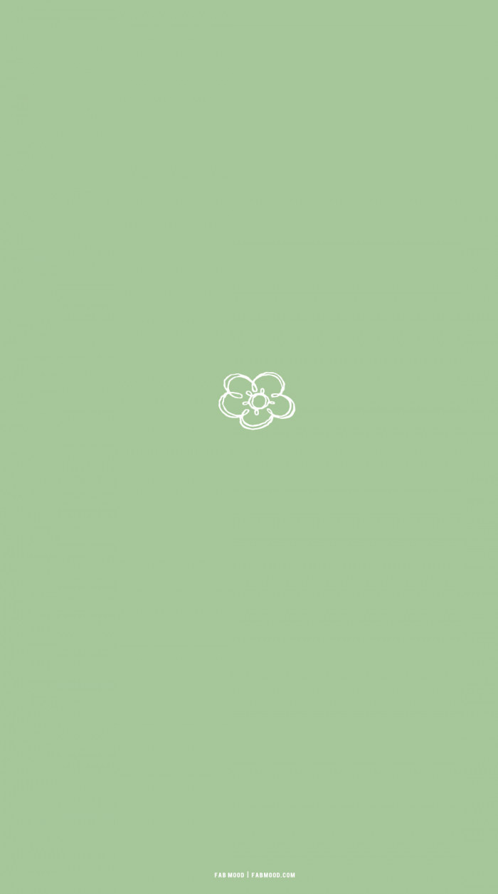 20 Cute Spring Wallpaper for Phone & Iphone : Flower Sage Green Background