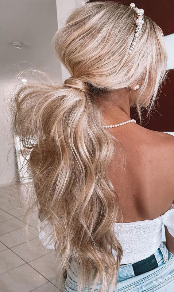 50 Breathtaking Prom Hairstyles For An Unforgettable Night : Bronze Textured Ponytail