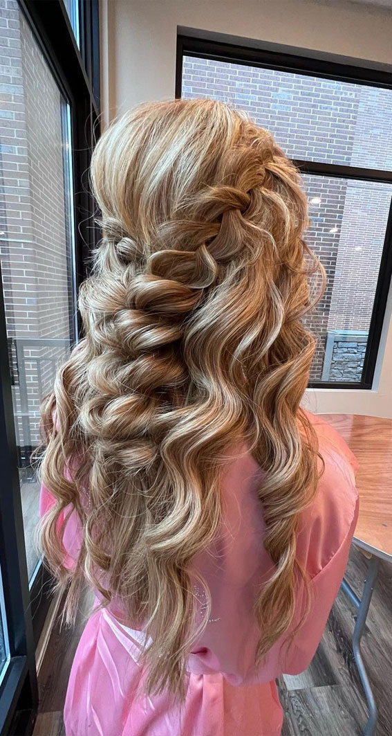 50 Breathtaking Prom Hairstyles For An Unforgettable Night : Braided Half Up Half Down